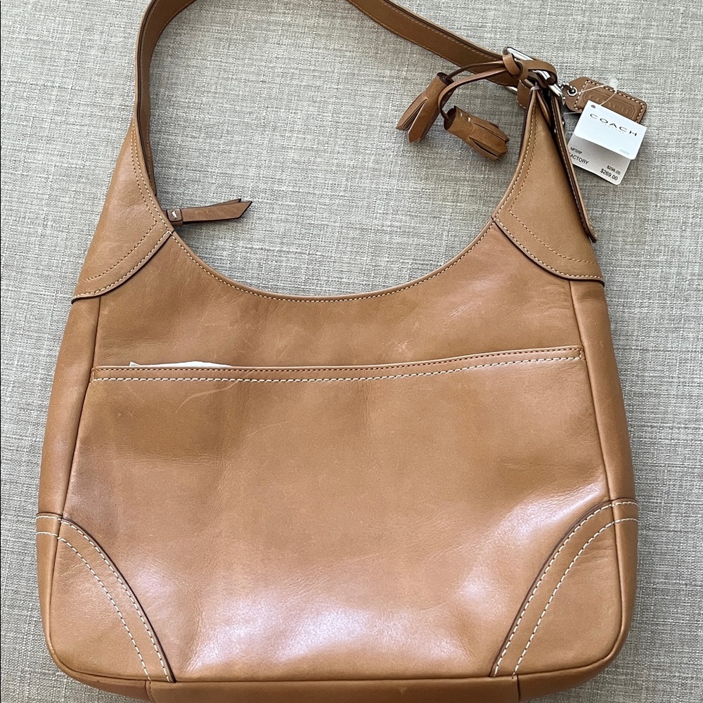 Coach Light Brown Leather Hobo Bag